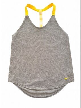 Nike Dri-FIT Racerback Tank Top Gray Yellow Women’s Small